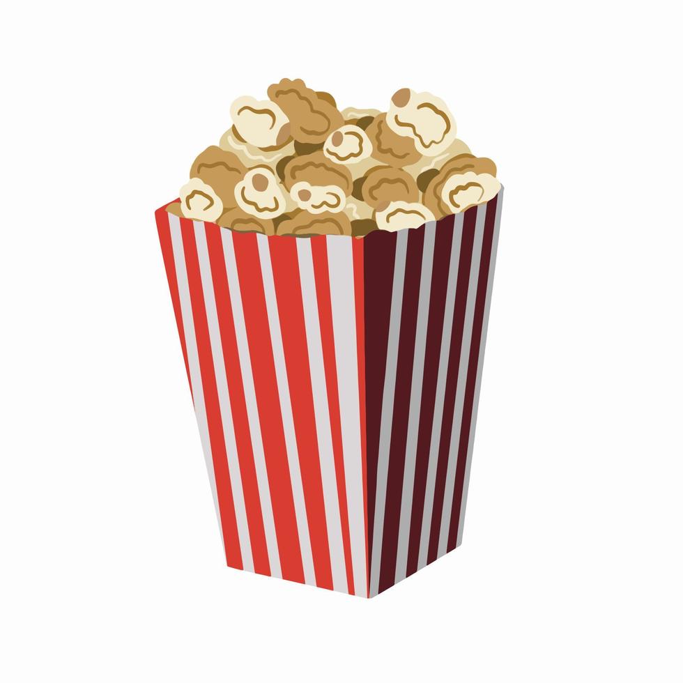 popcorn låda isolerat på vit. vektor illustration