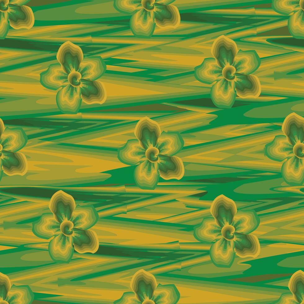 tropisk jasmin blommig bakgrund sömlös mönster med färgrik abstrakt Vinka på i ett ram. utskrift och textilier. exotisk tropikerna. sommar design. vektor design. djungel skriva ut. natur dekorativ