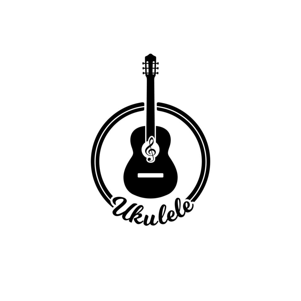 einfaches Logo-Gitarren- oder Ukulele-Vektordesign vektor