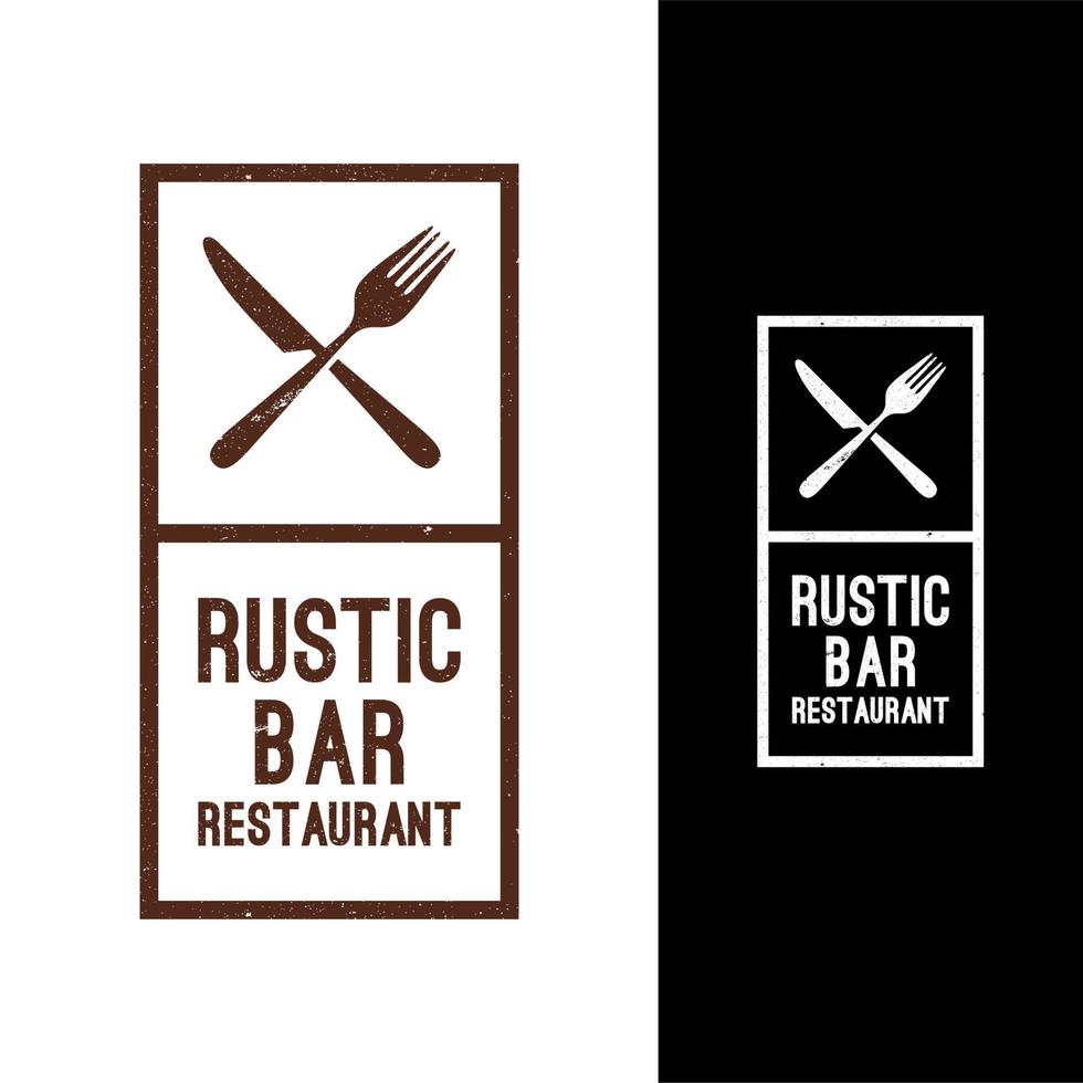 Grunge-Stempel für Vintage-Restaurant-Logo-Design vektor