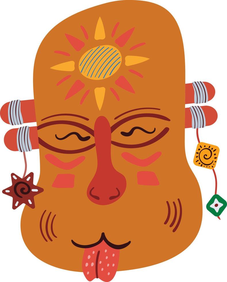Stammes-Tiki-Maske aus Holz vektor