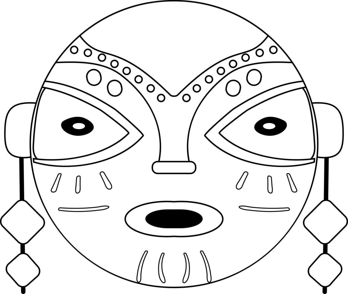 trä- afrikansk ritual mask vektor