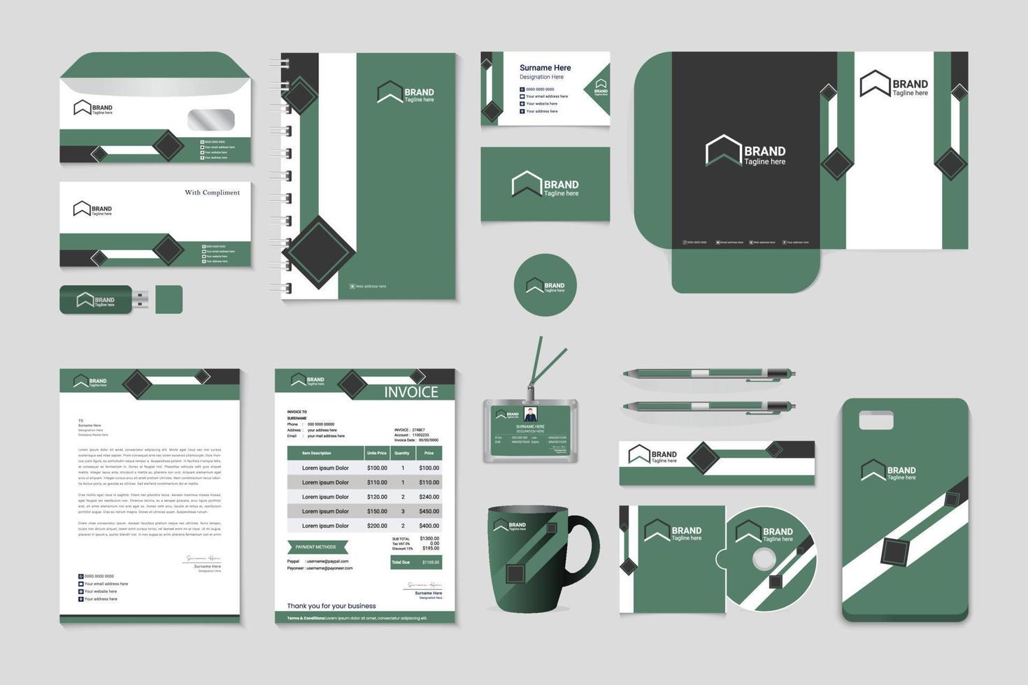 modernes Corporate-Identity-Briefpapier vektor