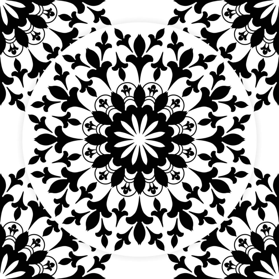 Blumenmandala im Vektor. rundes Linienmuster. vintage monochromes element zum ausmalen von seiten und design vektor