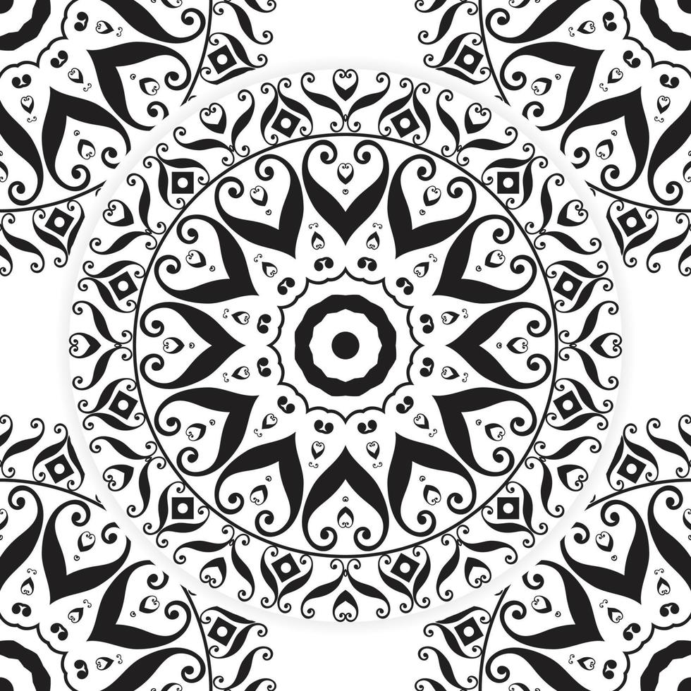 Mandala im Vektor. das runde Muster. vintage dekoratives element zum malen. abstrakte Mandala-Illustration, dekoratives Mandala-Design vektor