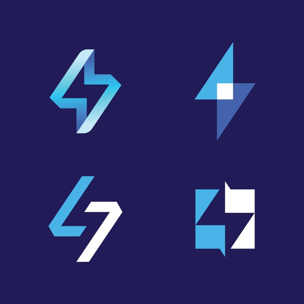 Blitz-Logo. elektrischer energieblitz oder symbol der macht. das konzept der geschwindigkeit schnell schnell schnell. Vektor-Illustration-ClipArt. vektor