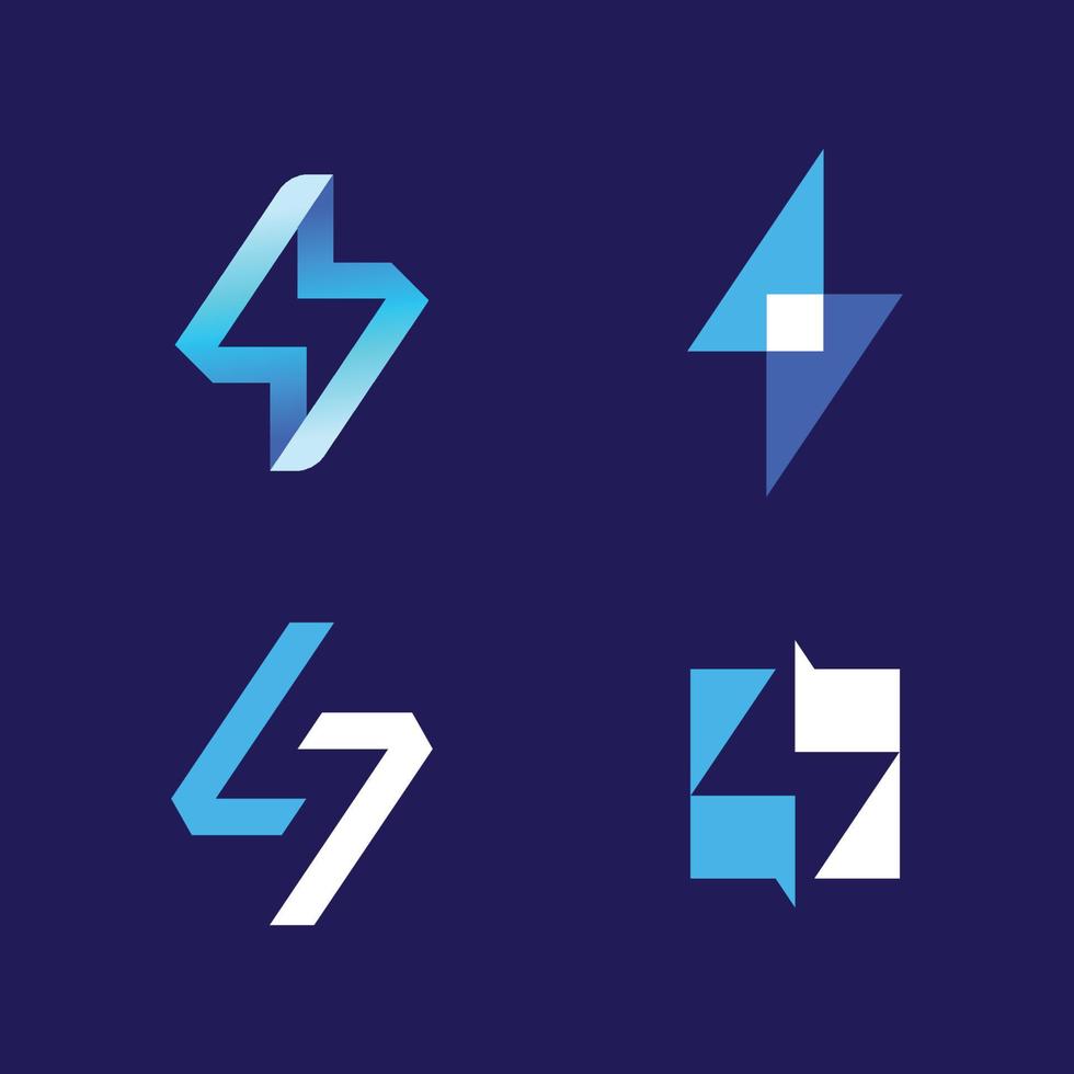 blixt- logotyp. elektrisk energi blixt eller symbol av kraft. de begrepp av hastighet snabb snabb snabb. vektor illustration klämma konst.
