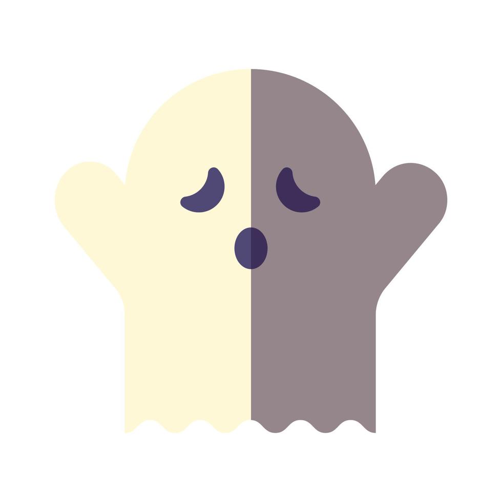 vibrerande illustration av spöke i modern platt stil för halloween. lämplig för webbplatser, butiker, butiker, böcker, vykort. vektor
