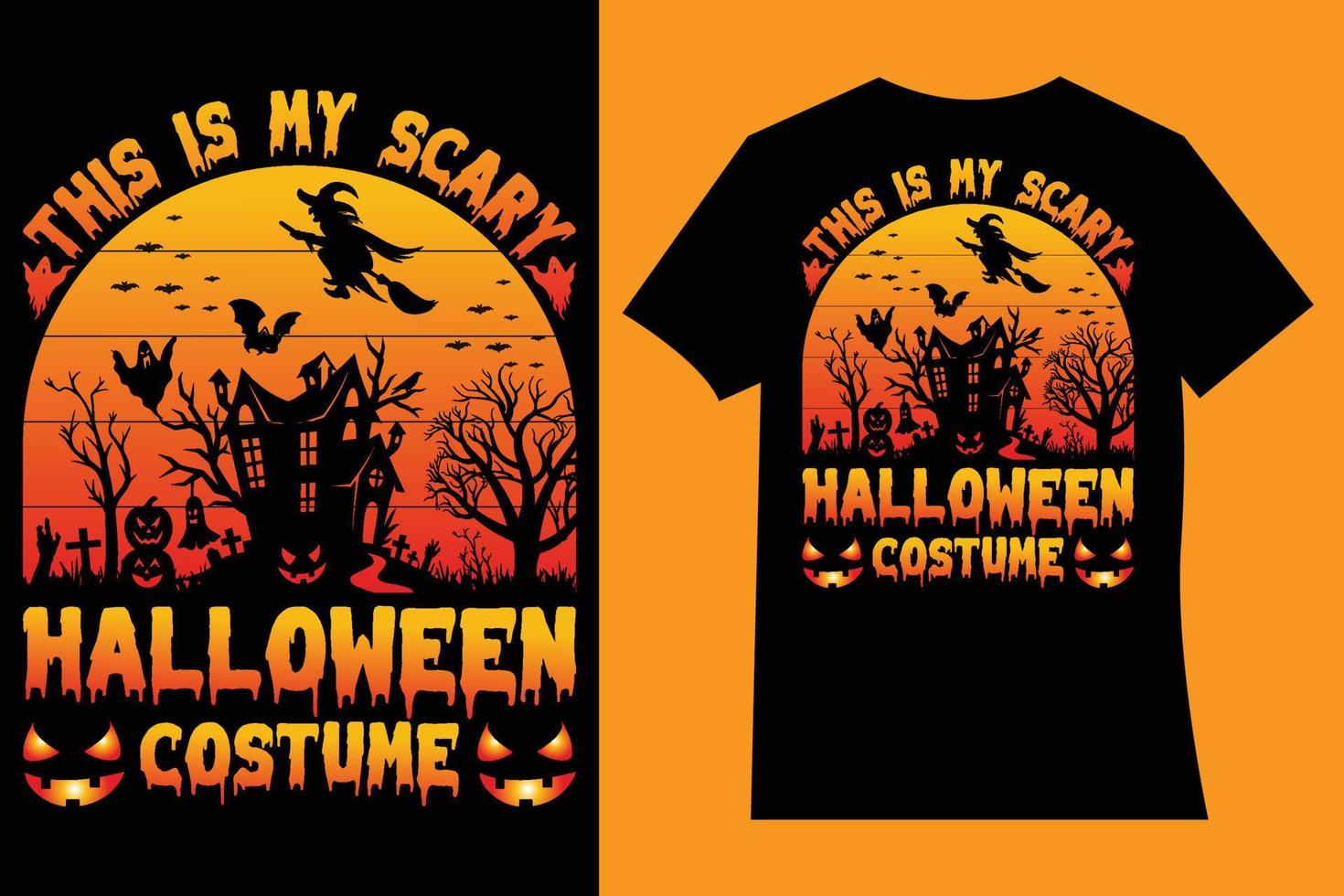 Dies ist meine gruselige Halloween-Kostüm-T-Shirt-Designvorlage, Typografie-gruselige Halloween-T-Shirt-Grafik, Feiertag, Festival, Gruß, Oktober, Spuk, Spukschloss vektor