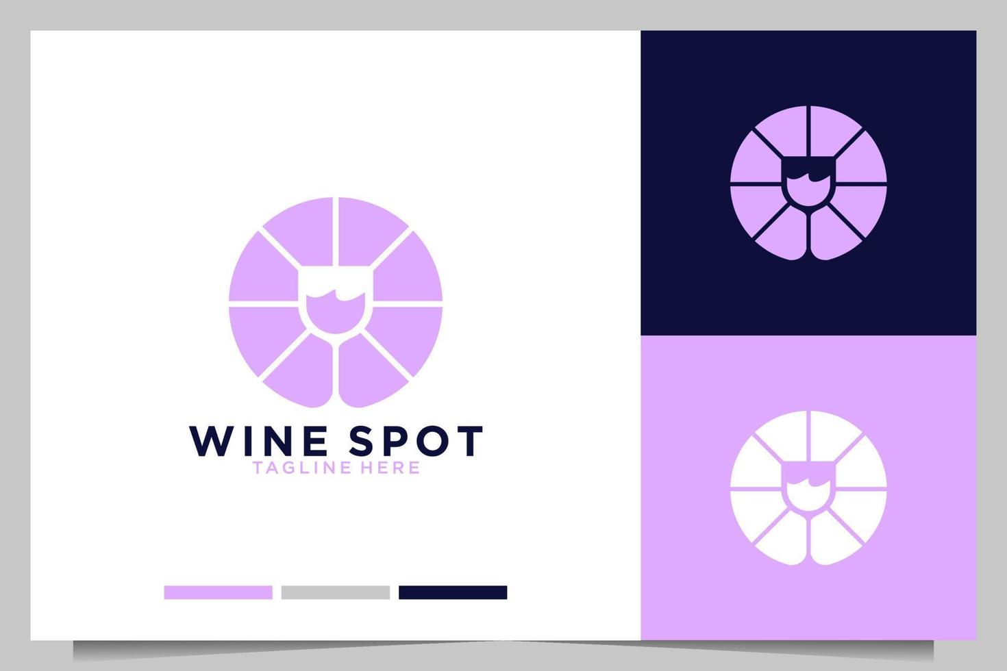 moderner Weinspot mit Kreis-Logo-Design vektor