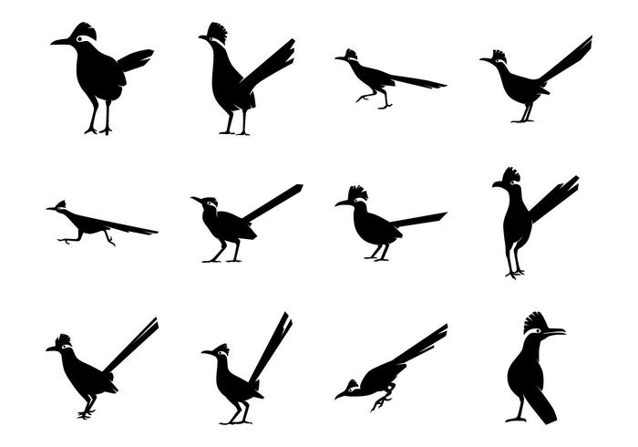 Gratis Roadrunner Bird Silhoutte Vector Pack