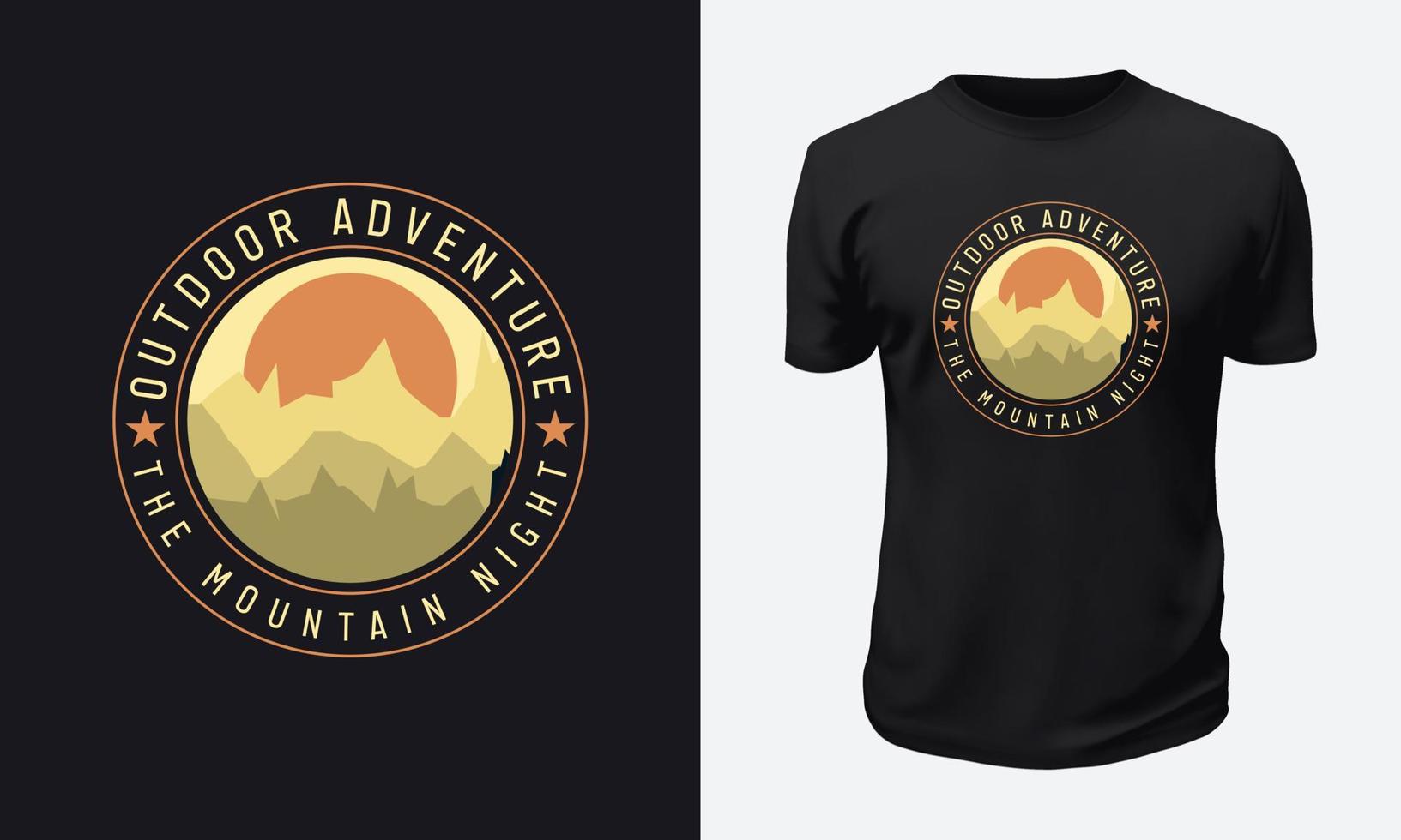 Outdoor-Berg-T-Shirt-Design vektor