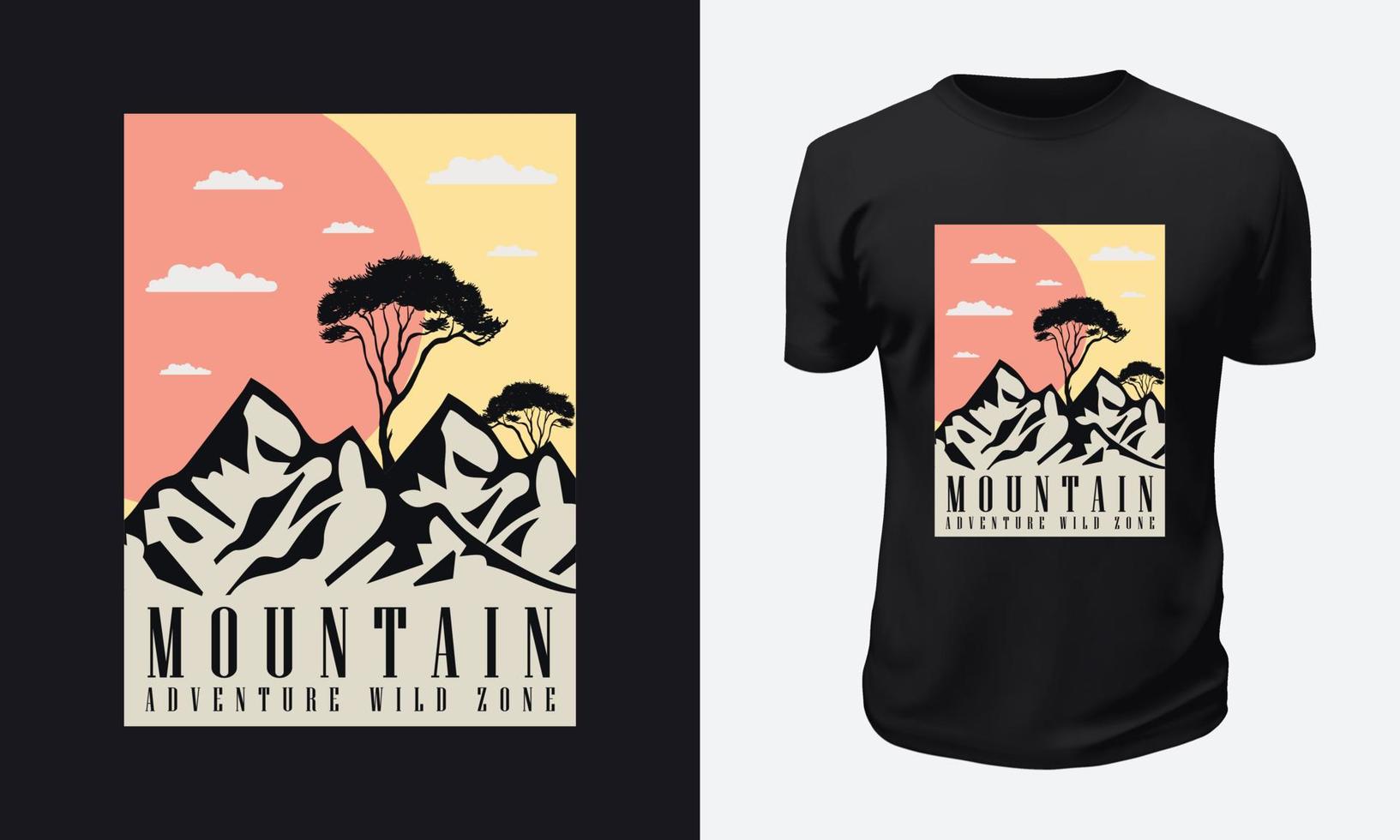 Outdoor-Berg-T-Shirt-Design vektor