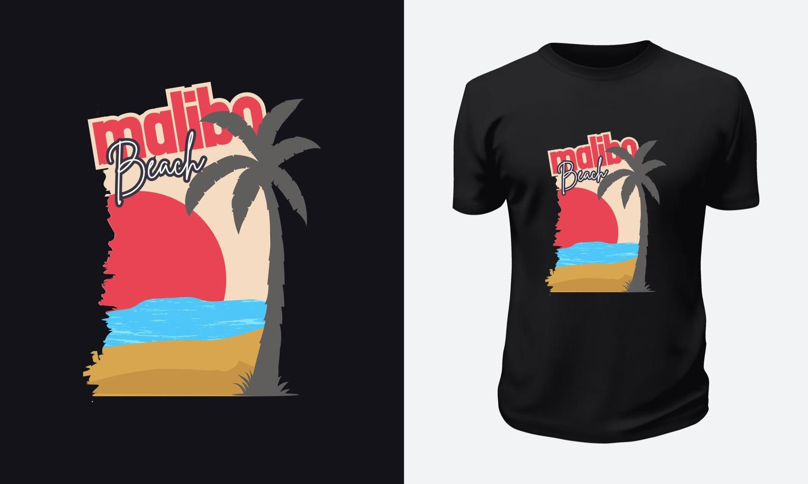 Sommer- und Strand-T-Shirt-Design vektor