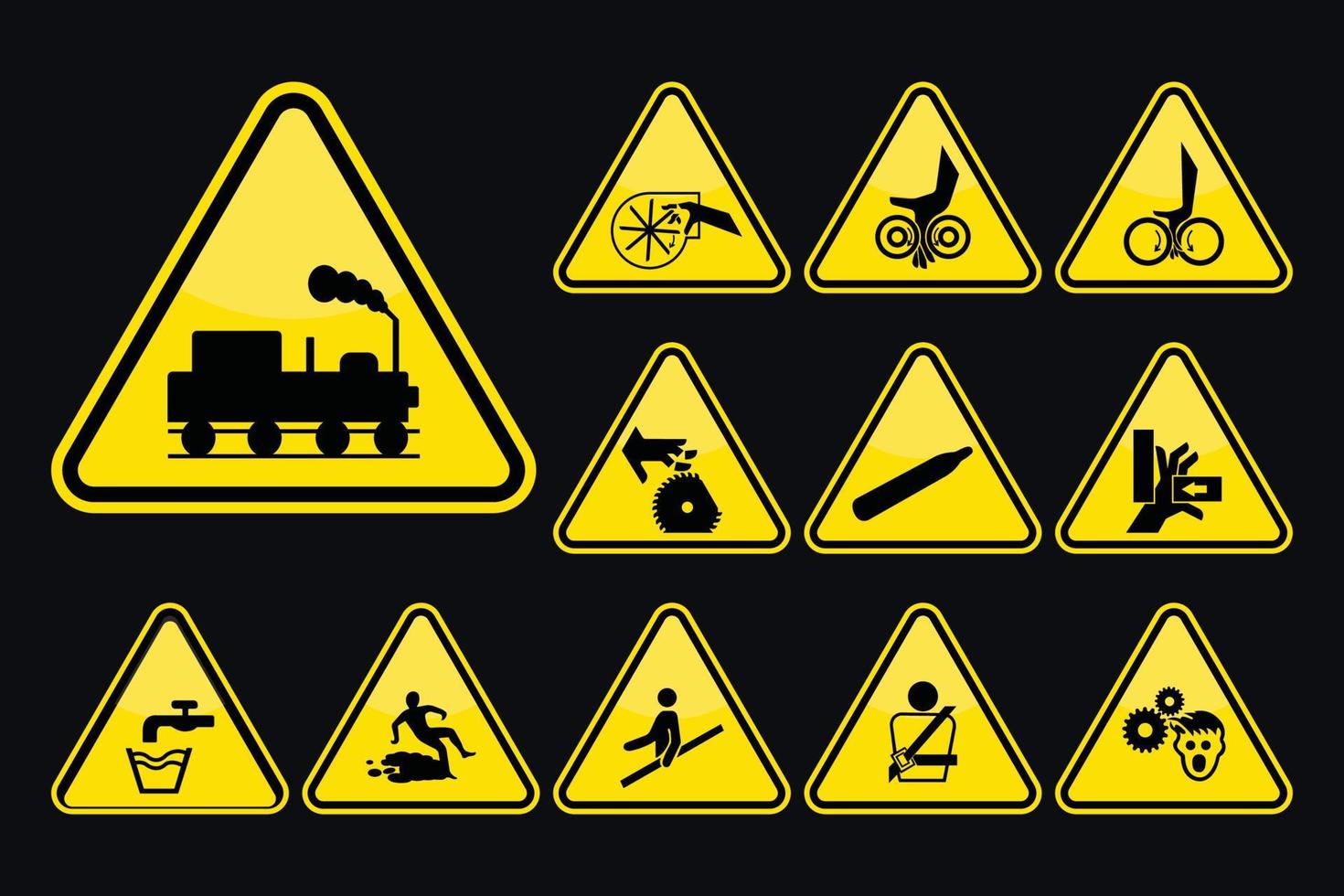 Satz Verkehrszeichenikonen-Vektorillustration im flachen Design vektor