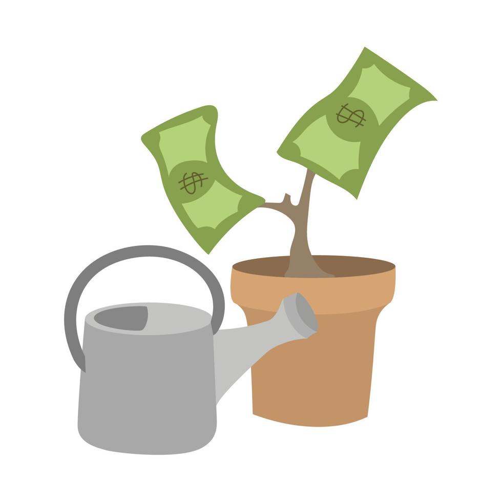 pengar träd. finansiell tillväxt begrepp vektor illustration