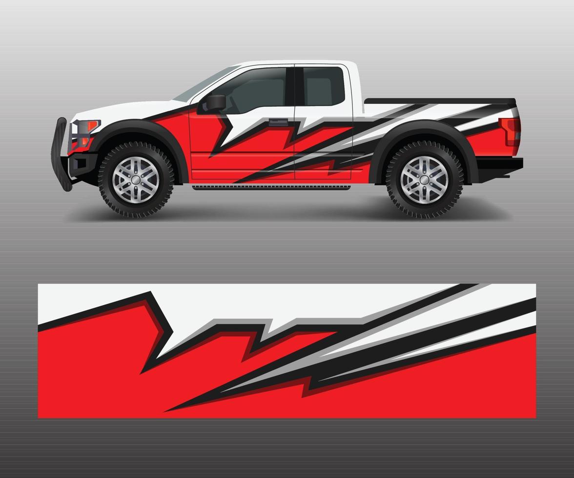 Aufkleber und Tönung für benutzerdefinierte Renn-Rallye-Offroad-Fahrzeuge. Auto-Wrap-Aufkleber-Design-Vektor vektor