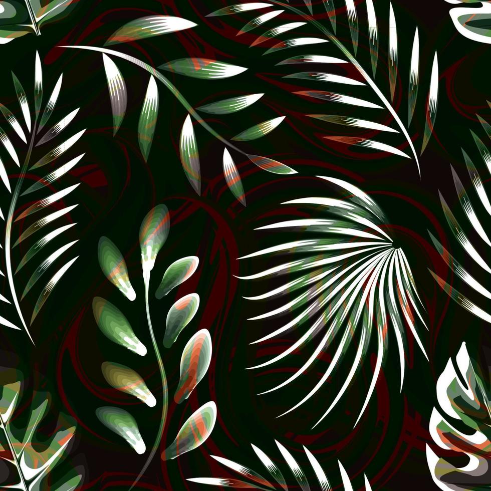 natur prydnad samlös paattern på abstrakt bakgrund för textil, tyg, tapet, yta design. vektor design. platt djungel skriva ut. tropisk växter lövverk sömlös mönster. sommar mönster