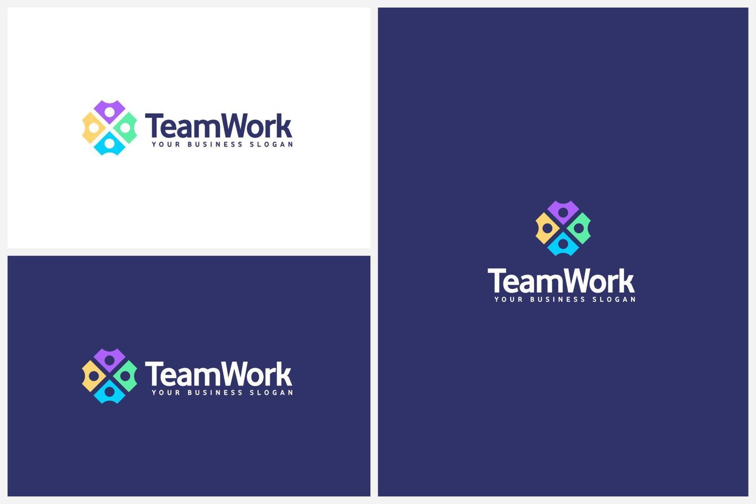 menschliches und teamwork-logo-design vektor