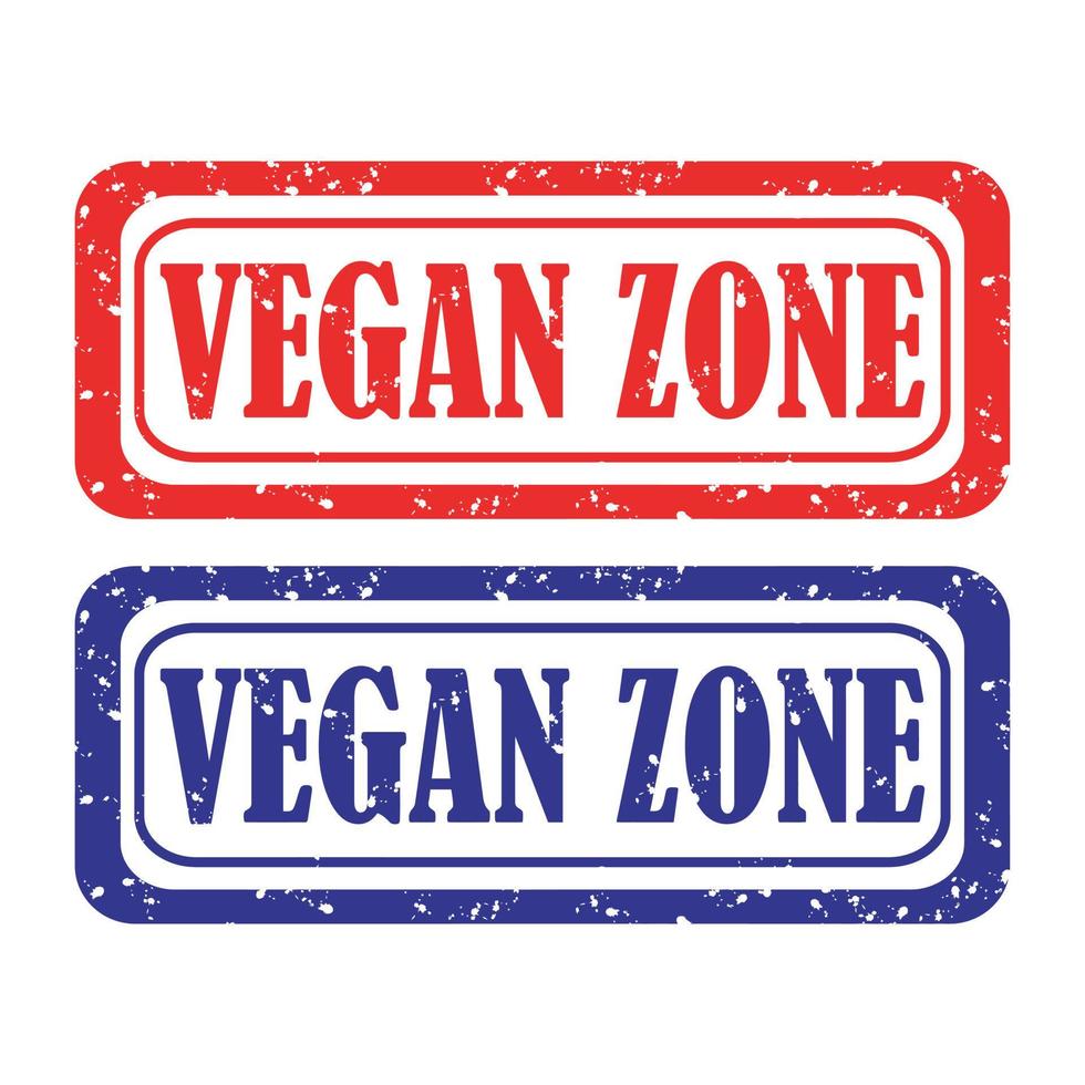 vegane Zone - Grunge-Stempel auf weißem Hintergrund, Vektorillustration vektor