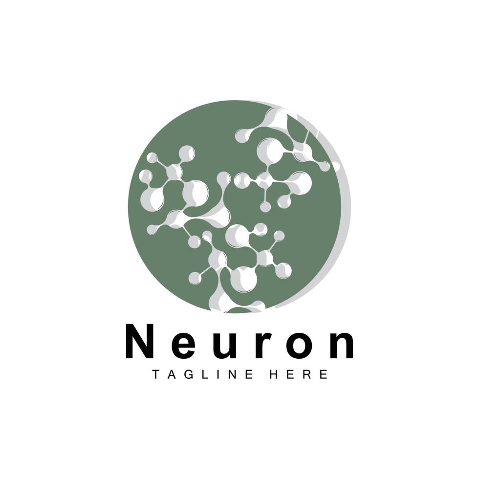 neuron logo design vektor nervenzelle illustration molekulare dna gesundheitsmarke