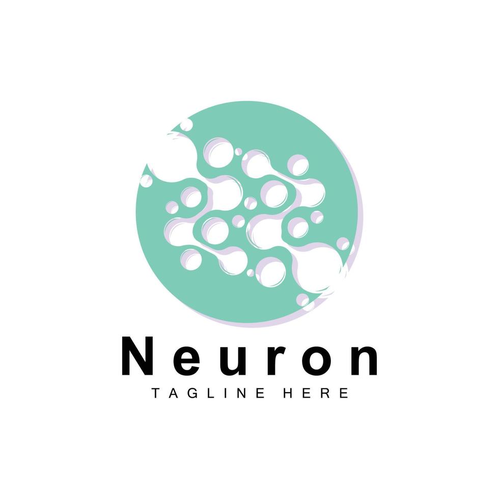 neuron logo design vektor nervenzelle illustration molekulare dna gesundheitsmarke