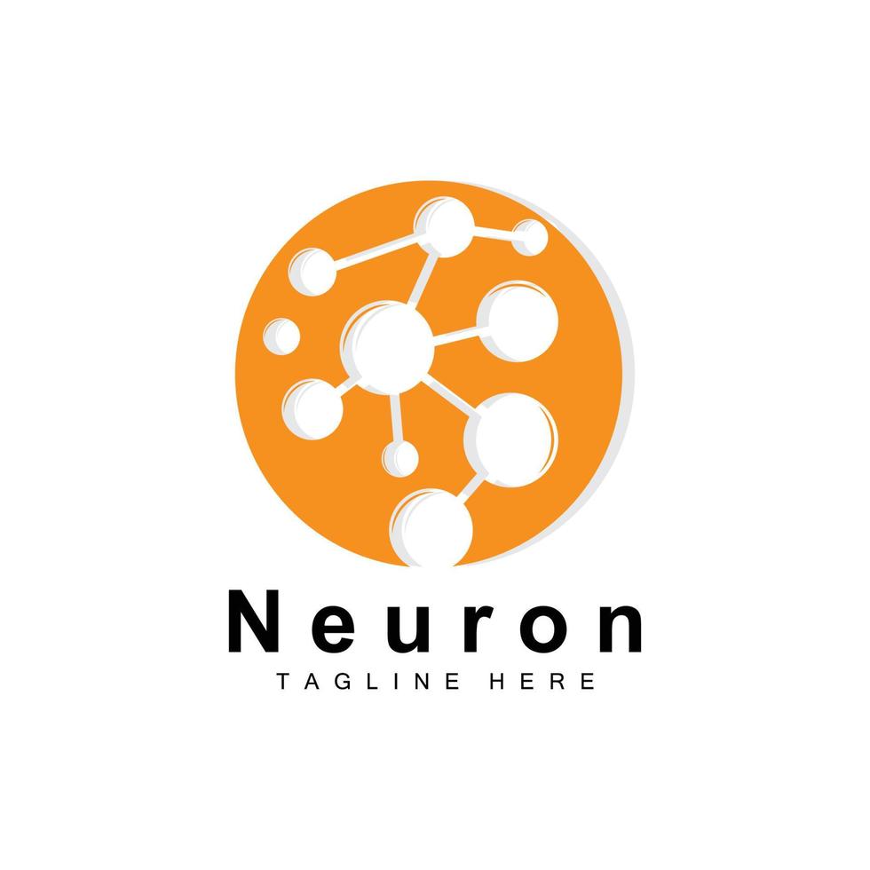 neuron logo design vektor nervenzelle illustration molekulare dna gesundheitsmarke