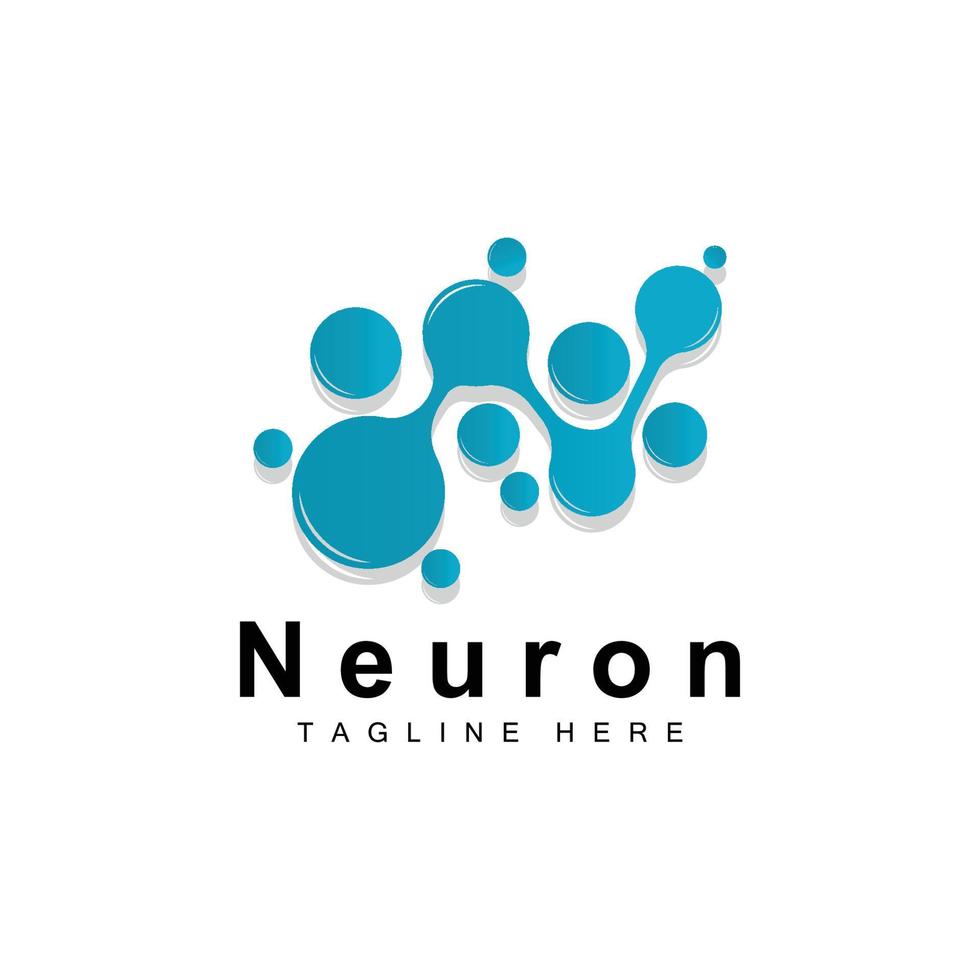 neuron logo design vektor nervenzelle illustration molekulare dna gesundheitsmarke