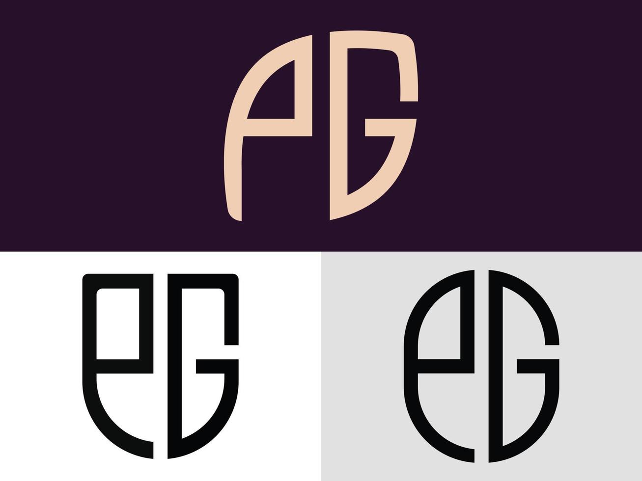 kreative anfangsbuchstaben pg-logo-designs-bündel. vektor