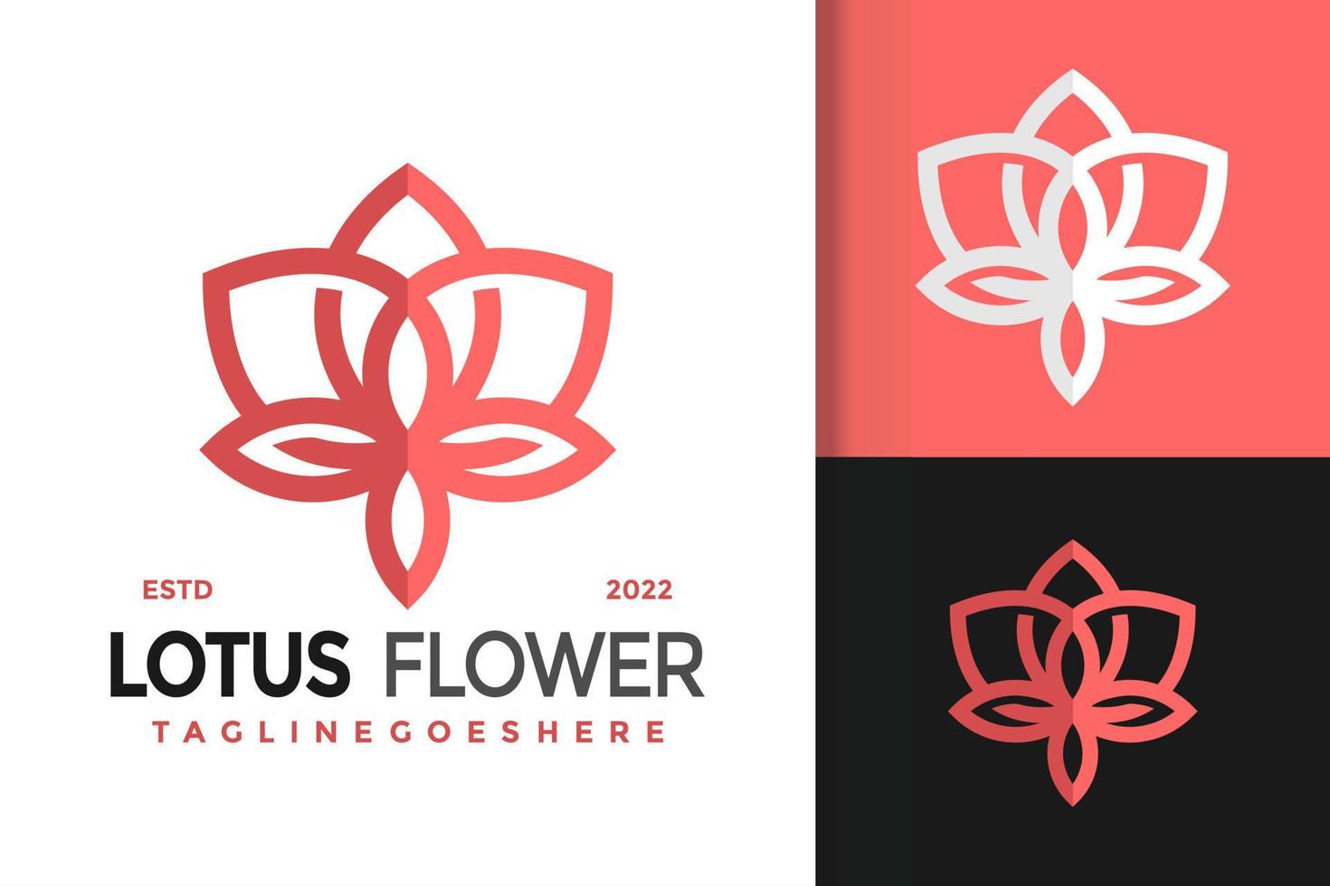 lotus blomma logotyp design, varumärke identitet logotyper vektor, modern logotyp, logotyp mönster vektor illustration mall