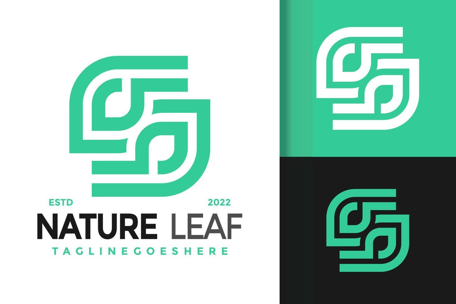 buchstabe s naturblatt logo design, markenidentität logos vektor, modernes logo, logo entwirft vektorillustrationsvorlage vektor