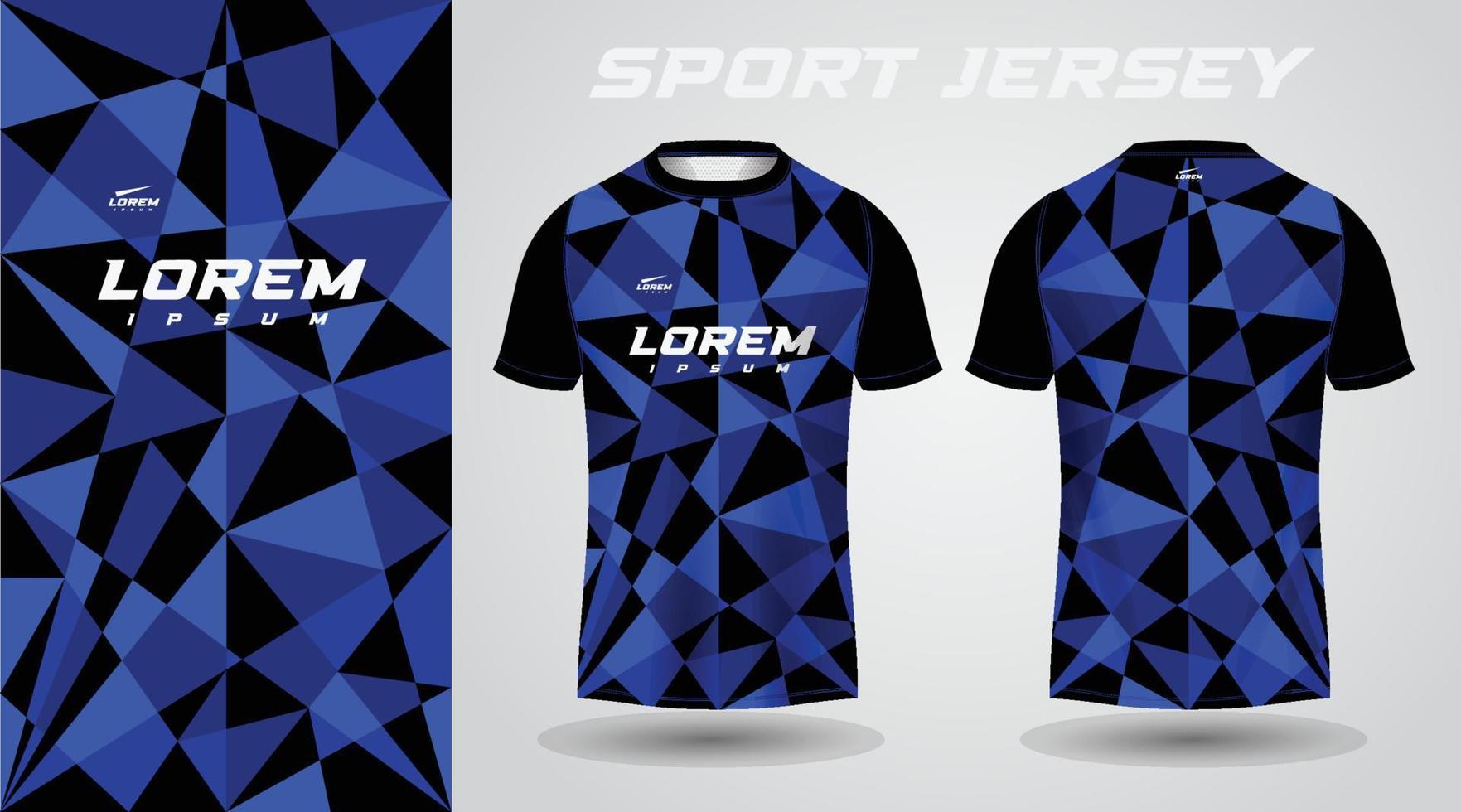 schwarz blaues Hemd Sport Jersey Design vektor
