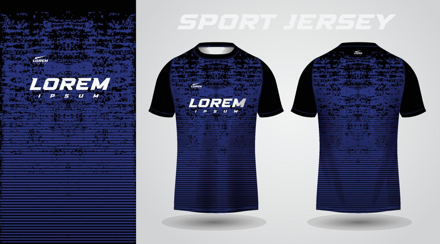 svart blå skjorta sport jersey design vektor