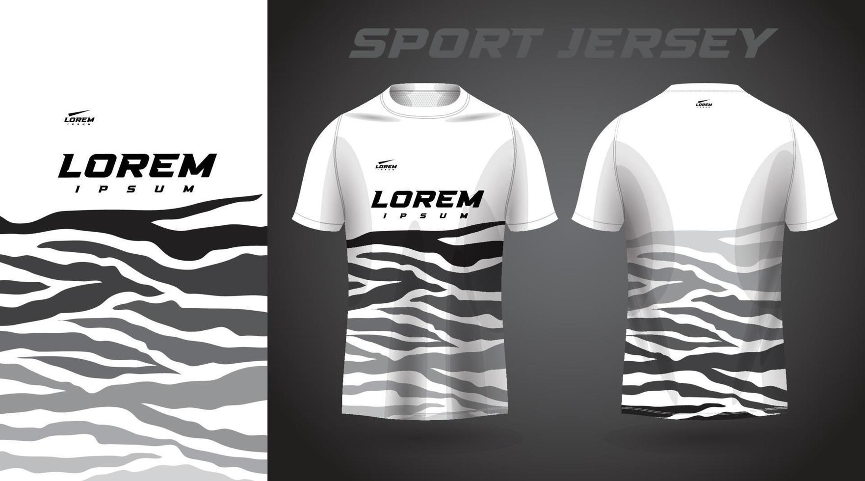 svart vit skjorta sport jersey design vektor