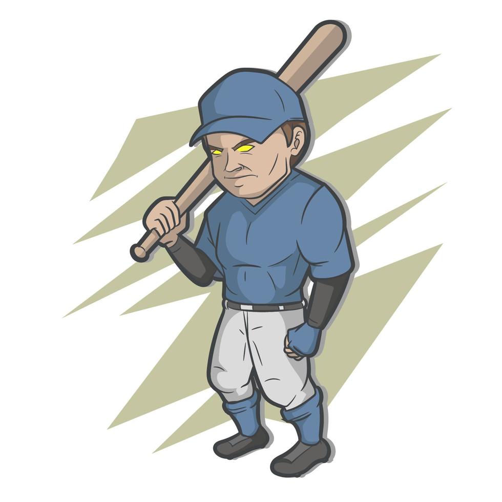 illustration av baseboll spelare. komisk stil vektor