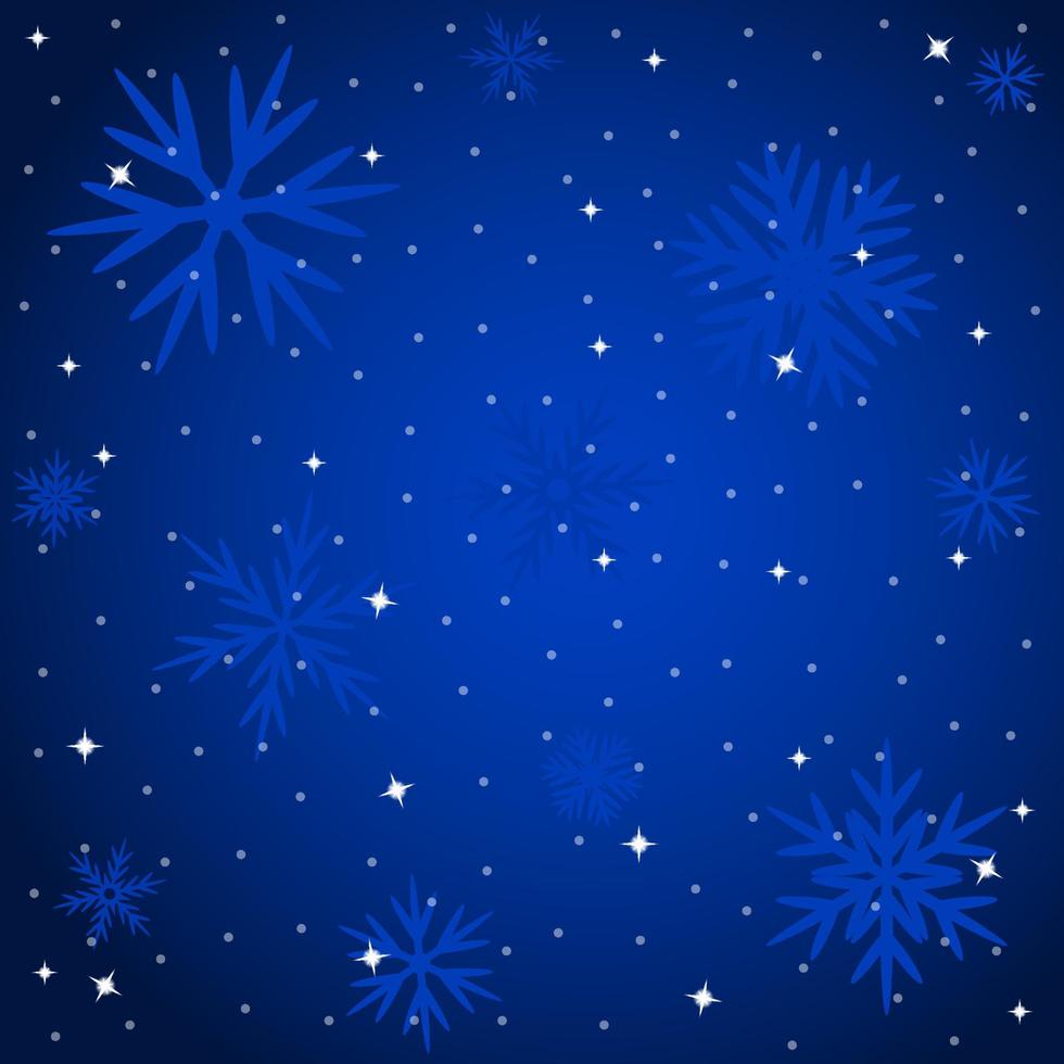 jul blå bakgrund med snöflingor. . vektor illustration