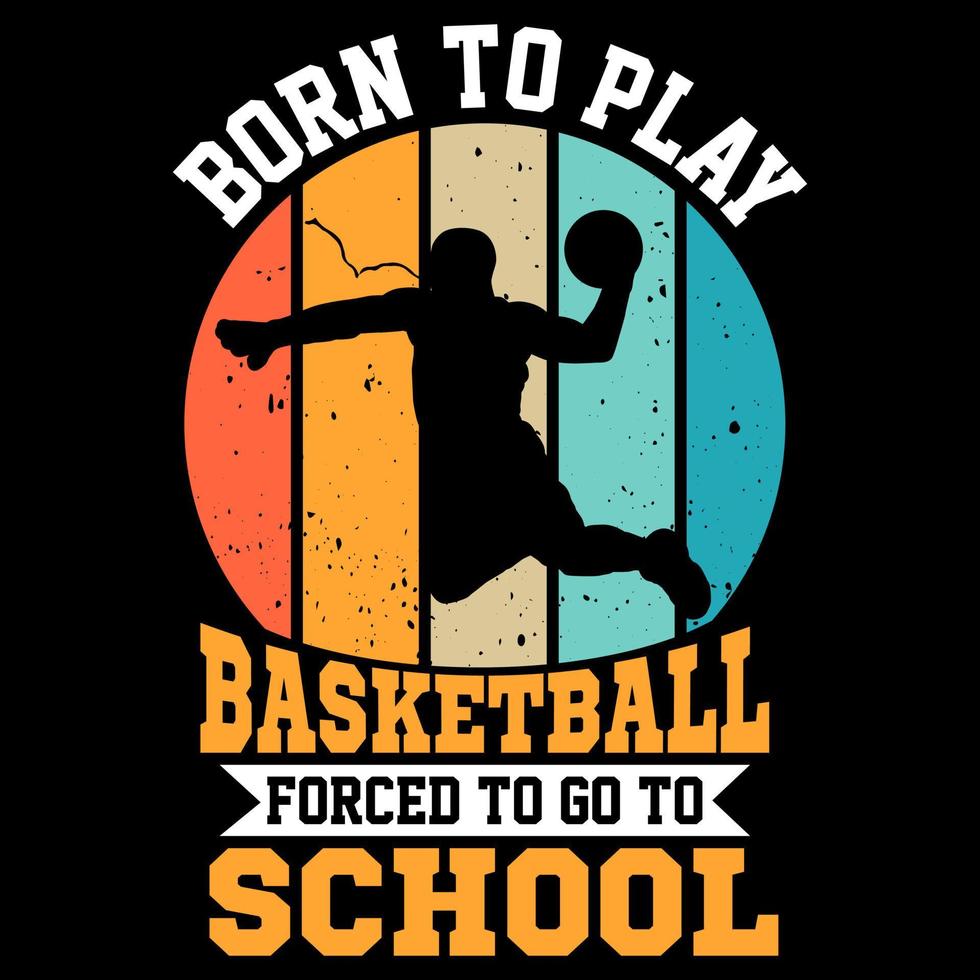 kundenspezifisches grafisches T-Shirt des Basketballs, Basketballspielvektor, Basketballspielerschattenbild vektor