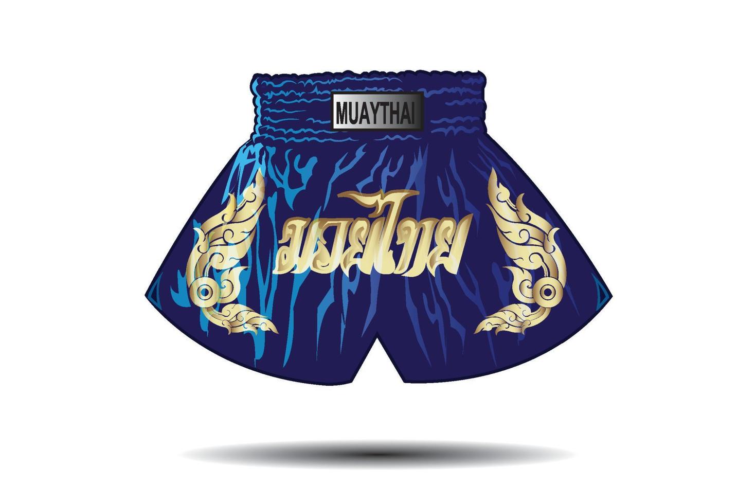 blå Färg av thai boxare shorts vektor