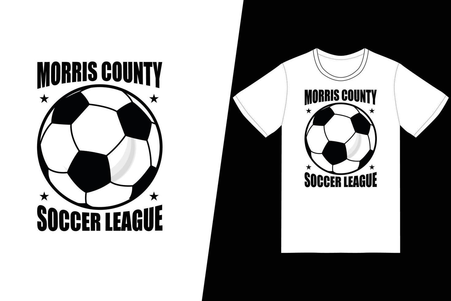 Morris County Soccer League Fußballdesign. Fußball-T-Shirt-Design-Vektor. für T-Shirt-Druck und andere Zwecke. vektor