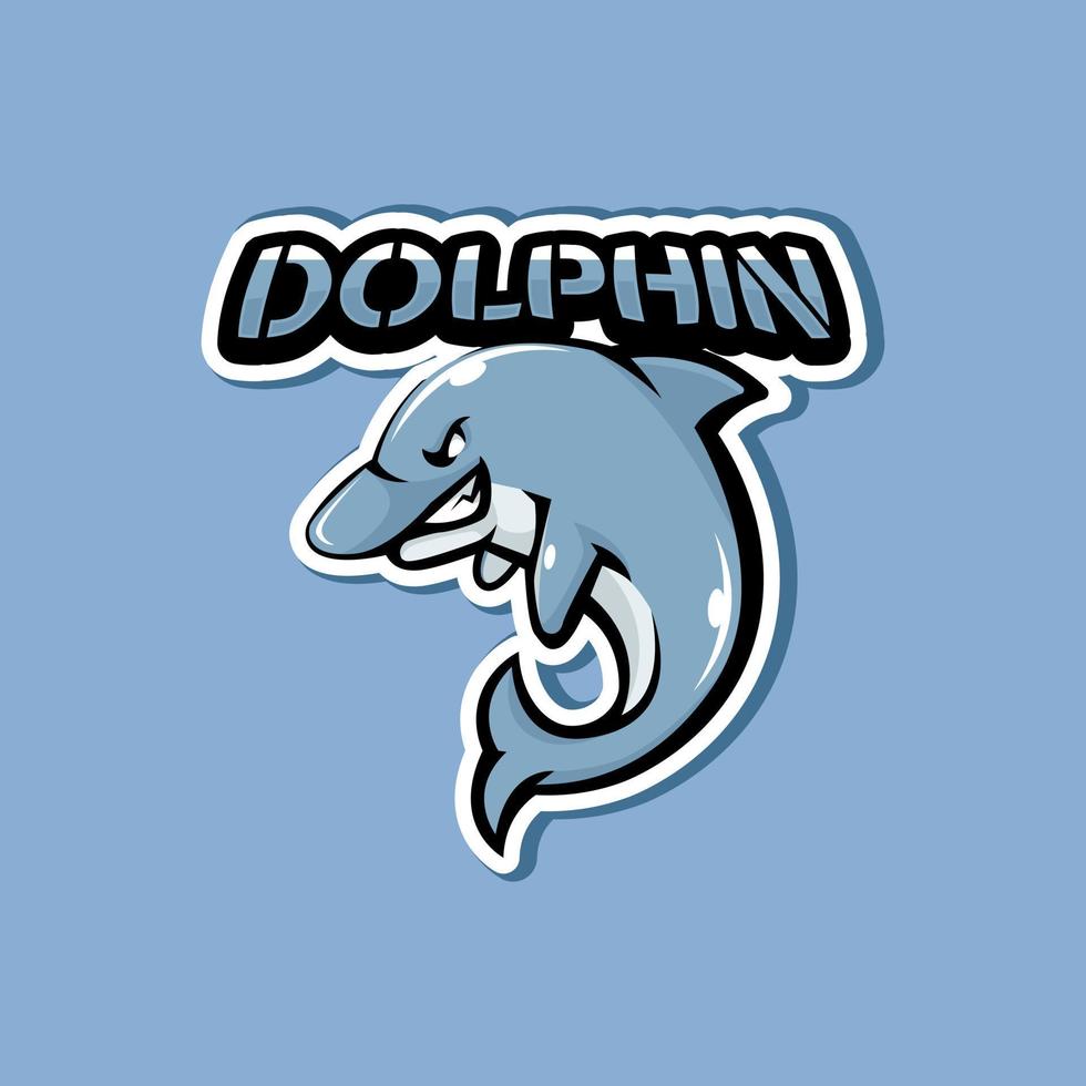 Delphin-Maskottchen-Logo-Design-Illustration vektor
