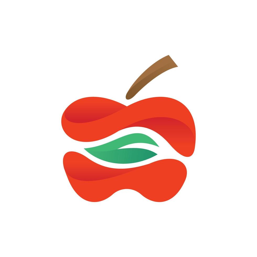 frukt äpple modern natur enkel logotyp vektor