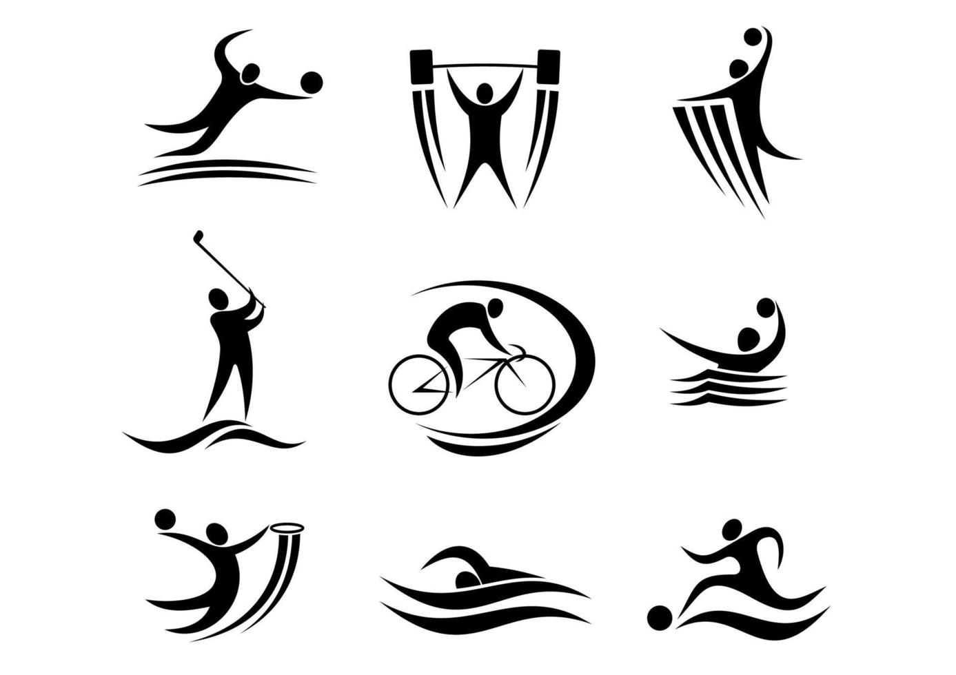 Sportikonen und -symbole vektor