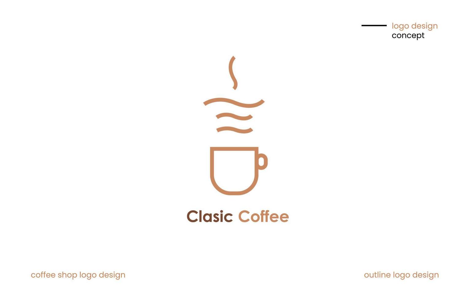 logotyp design eller kan vara Begagnade för ilustration i en kaffe affär. enkel logotyp design med ilustration av en kaffe kopp. vektor