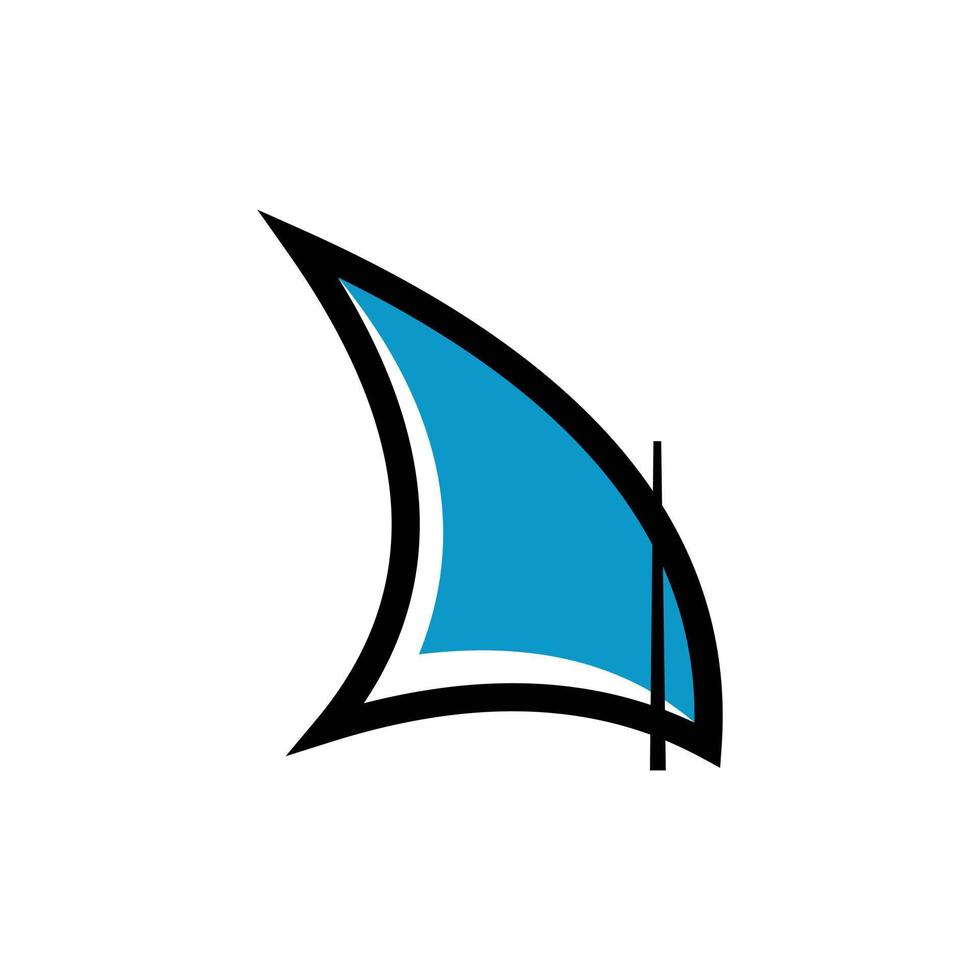 segla båt enkel modern logotyp vektor