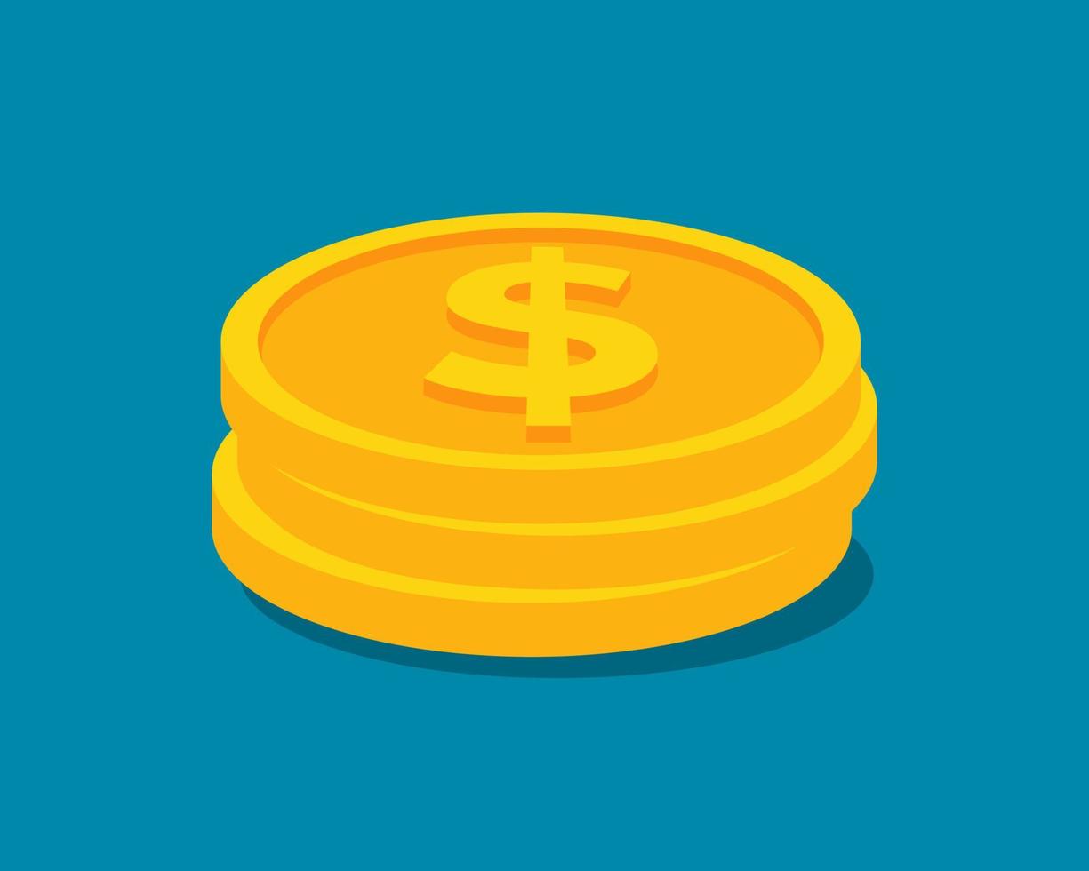 illustration av en dollar mynt. företag eller finansiell illustration vektor grafisk tillgång