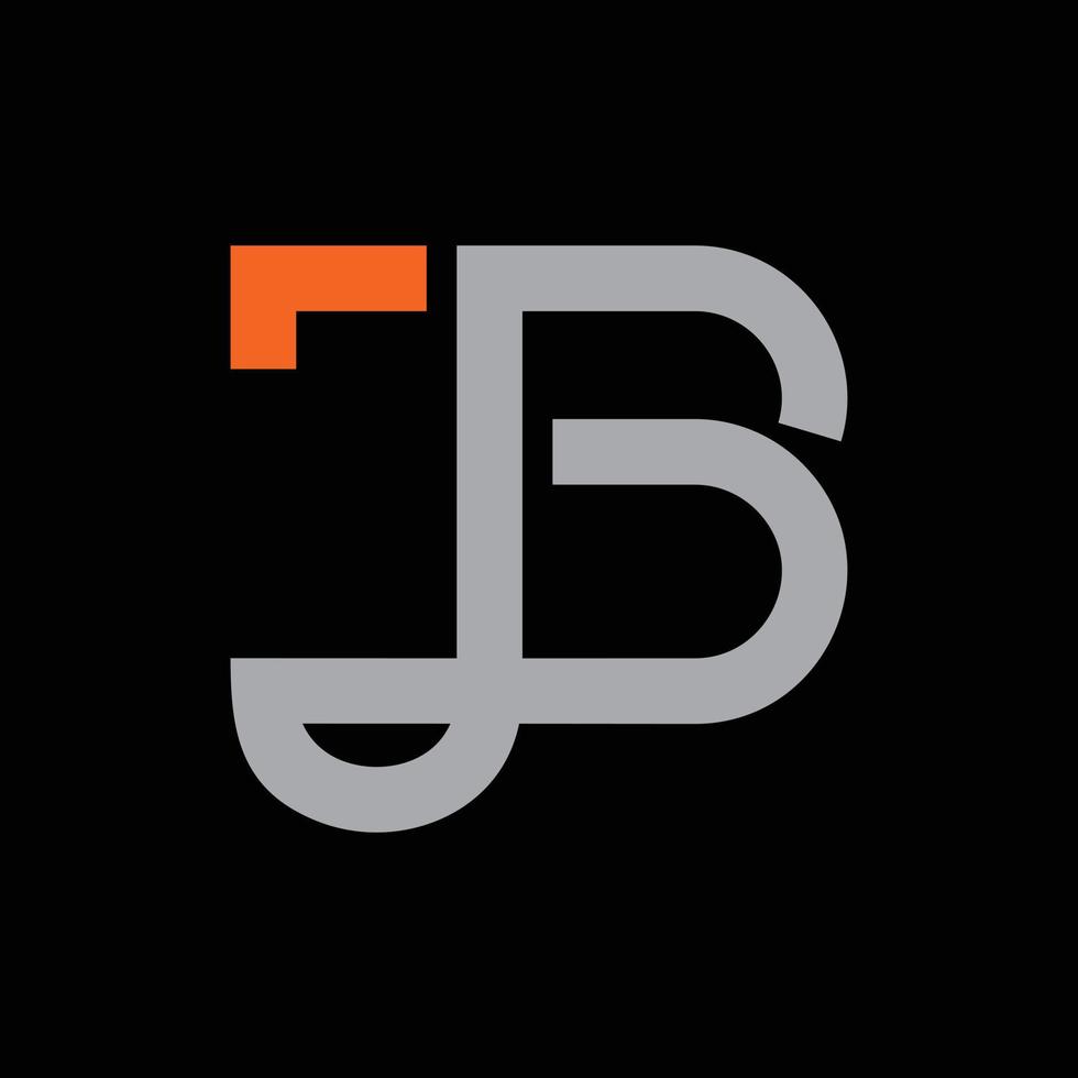 brev J B geometrisk monogram modern logotyp vektor