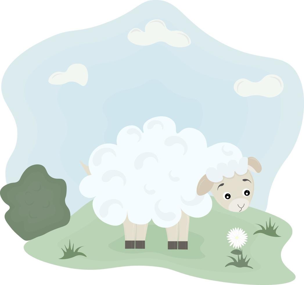 Schafe auf der Wiese vektor