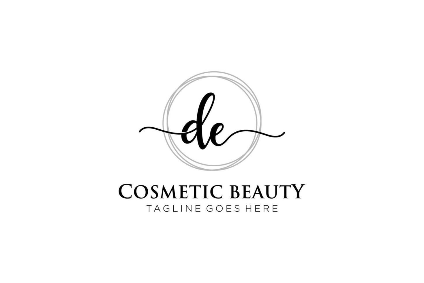 Initial de feminine Logo Beauty Monogram und elegantes Logo-Design, Handschrift-Logo der Erstunterschrift, Hochzeit, Mode, Blumen und Pflanzen mit kreativer Vorlage. vektor