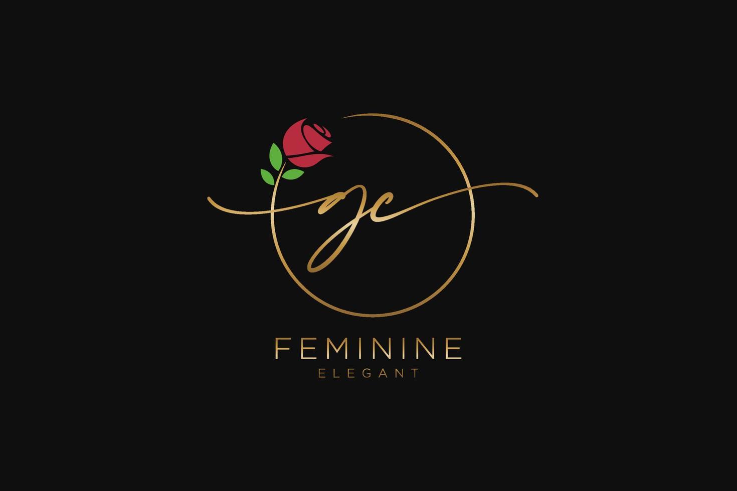 ursprüngliches gc-feminines logo-schönheitsmonogramm und elegantes logo-design, handschriftlogo der ersten unterschrift, hochzeit, mode, blumen und botanik mit kreativer vorlage. vektor