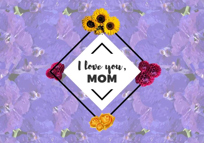 Free Ich liebe dich Mama Blumen Vektor
